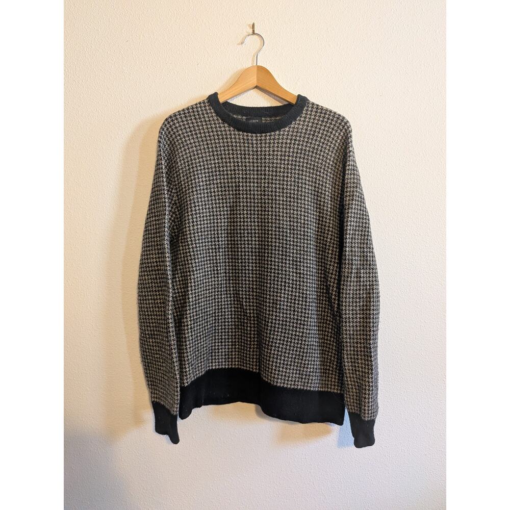 j‎ crew hounds tooth sweater wool size XL